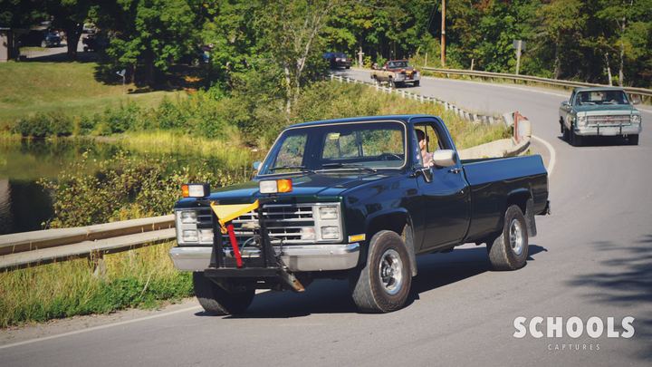 Blue with plow